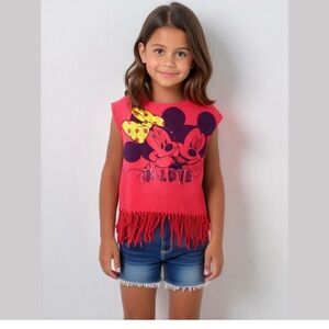 Disney Red Fringe Mickey & Minnie Tee